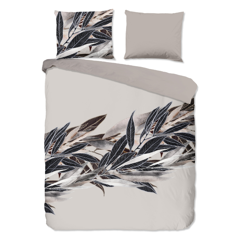 Dekbedovertrek Dekbedovertek Katoen - Gisele - Lits-Jumeaux (240x220 Cm) - Grijs & Meerkleurig Katoen - Veren - Good Morning - Dekbed-Discounter.nl