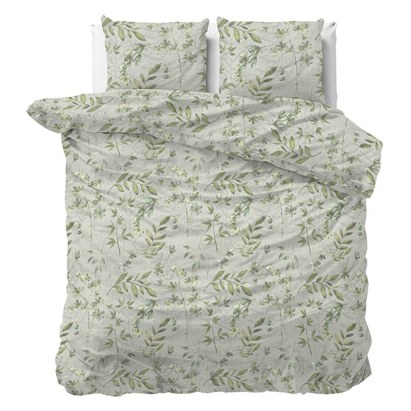 Dekbedovertrek Edona - Tweepersoons (200x200 Cm) - Groen Polyester-katoen - - Sleeptime Elegance - Dekbed-Discounter.nl