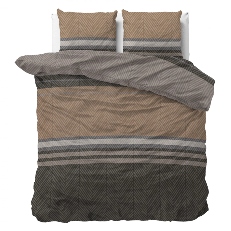 Dekbedovertrek - Ezgi - Eenpersoons (140x200 Cm) - Wit Microvezel - - Sleeptime Classy - Dekbed-Discounter.nl