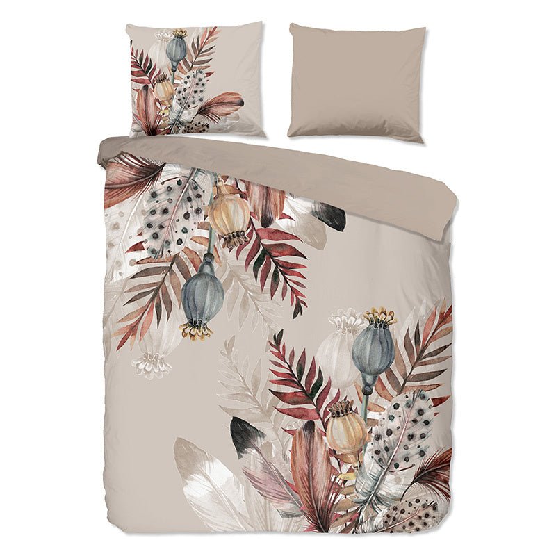 Dekbedovertrek Famm - Eenpersoons (140x200 Cm) - Taupe Microvezel - Natuur - Pure - Dekbed-Discounter.nl