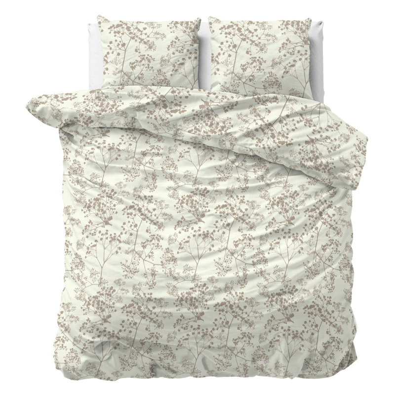 Dekbedovertrek - Firdo - Tweepersoons (200x200 Cm) - Wit Microvezel - - Sleeptime Classy - Dekbed-Discounter.nl