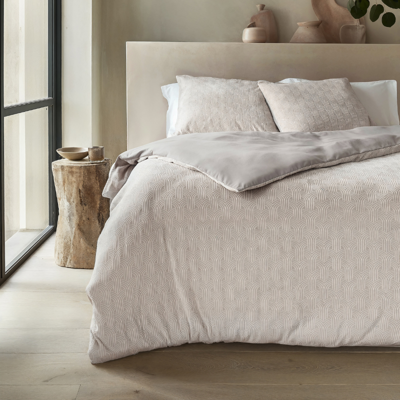 Dekbedovertrek Flanel Art - Beige - Tweepersoons (200x200 Cm) - - - Sleeptime - Dekbed-Discounter.nl