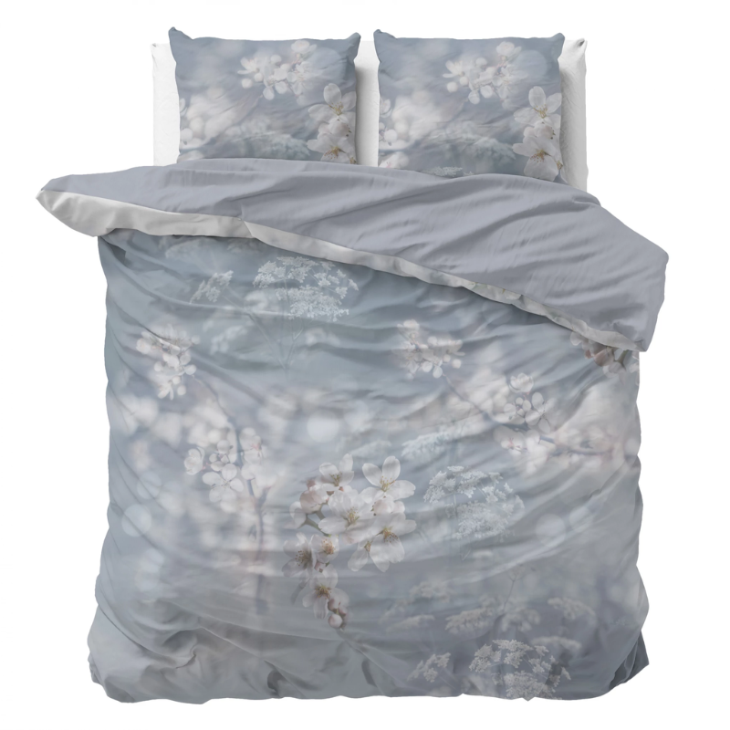 Dekbedovertrek Frost Nature - Lits-Jumeaux (240x220 Cm) - Groen Microvezel - Bloemen - Sleeptime Essentials - Dekbed-Discounter.nl