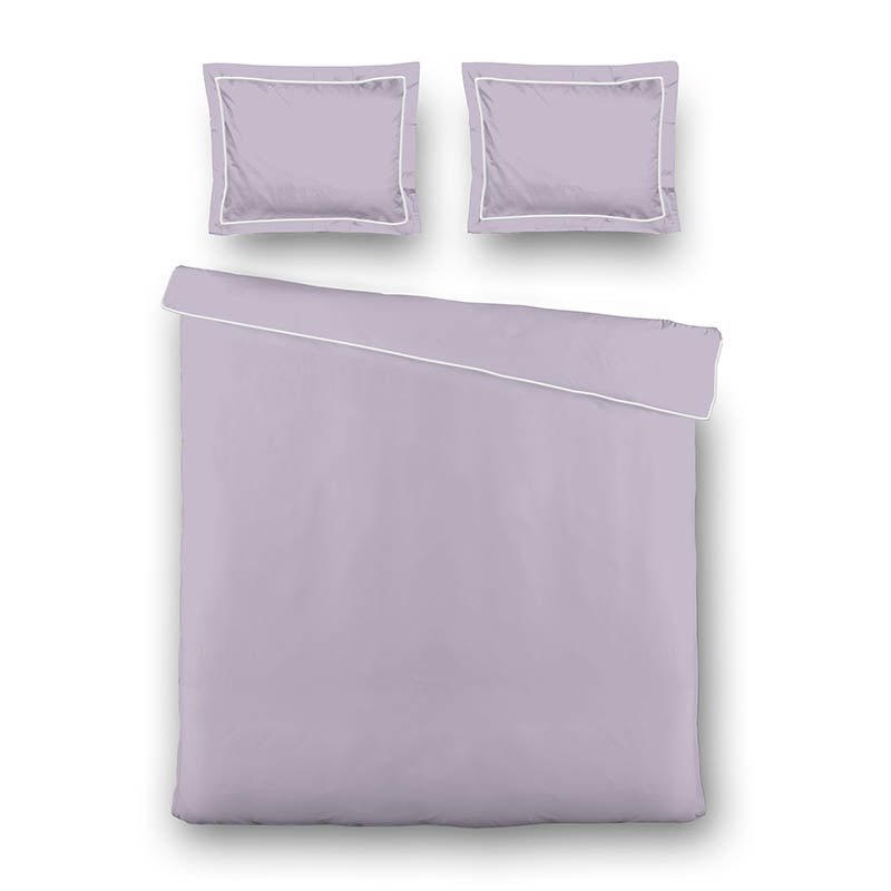 Dekbedovertrek Hotel Deluxe - Lavendel - Eenpersoons (140x200 Cm) - Paars Microvezel - Effen - Luna Bedding - Dekbed-Discounter.nl