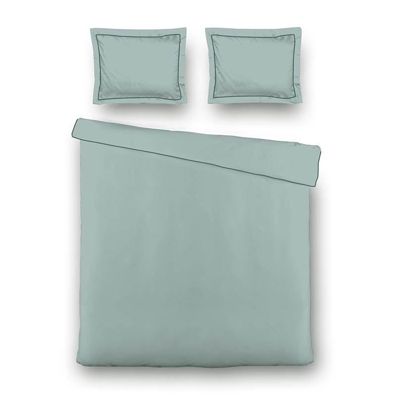 Dekbedovertrek Hotel Deluxe - Turquoise - Tweepersoons (200x200 Cm) - Turquoise Microvezel - Effen - Luna Bedding - Dekbed-Discounter.nl