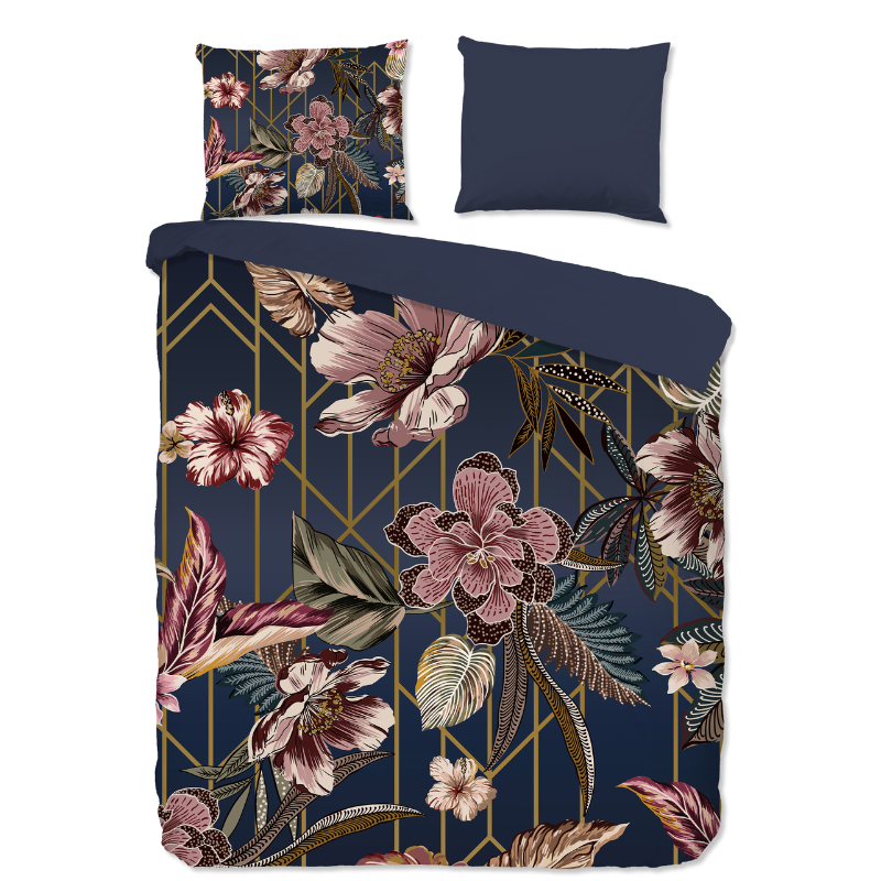 Dekbedovertrek Jos - Eenpersoons (140x200 Cm) - Meerkleurig Microvezel - Natuur & Bloemen - Pure - Dekbed-Discounter.nl