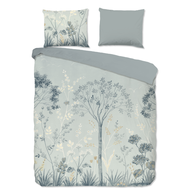Dekbedovertrek Katoen - Charles - Lits-Jumeaux (240x220 Cm) - Meerkleurig & Groen Katoen - Bloemen & Natuur - Good Morning - Dekbed-Discounter.nl