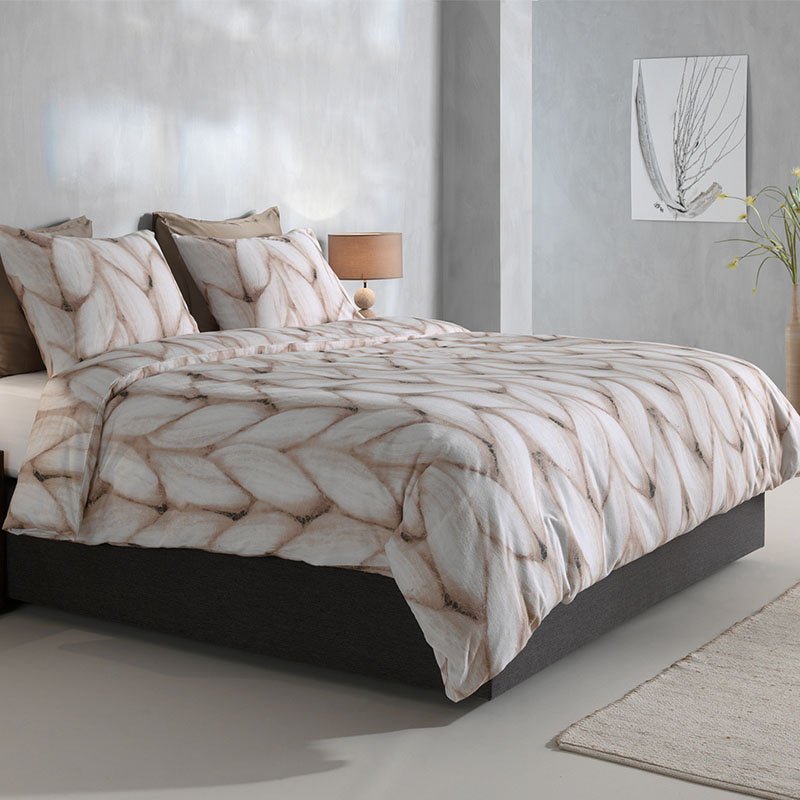 Dekbedovertrek Katoen Flanel - Merino - Eenpersoons (140x200 Cm) - Wit Flanel - Patroon - Zo!Home - Dekbed-Discounter.nl