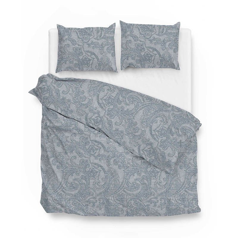 Dekbedovertrek Katoen-Flanel - Paisley Di Lino - Denim - Lits-Jumeaux XL (260x200 Cm) - Denim Flanel - Patroon - Zo!Home - Dekbed-Discounter.nl