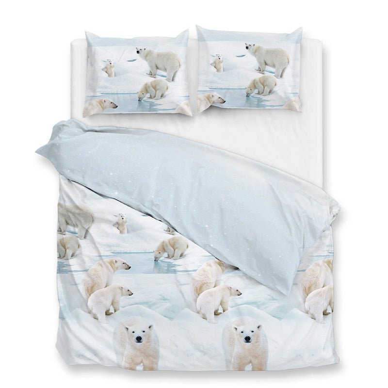 Dekbedovertrek Katoen Flanel - Polare - Tweepersoons (200x200 Cm) - Blauw Flanel - Dieren - Zo!Home - Dekbed-Discounter.nl