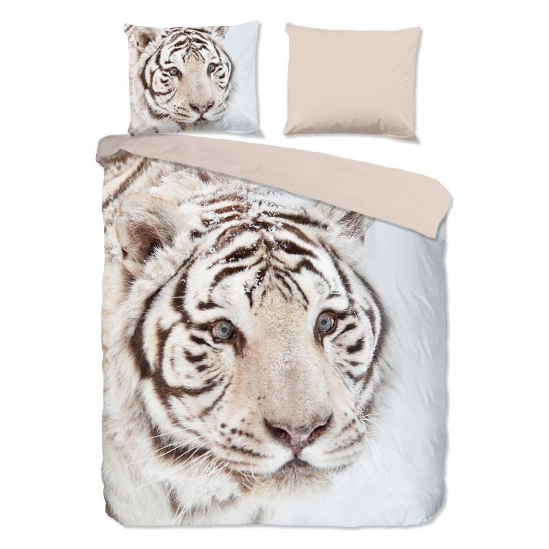Dekbedovertrek Katoen-Flanel - Thor - Tweepersoons (200x200 Cm) - Wit Katoen Flanel - Dieren - Good Morning - Dekbed-Discounter.nl