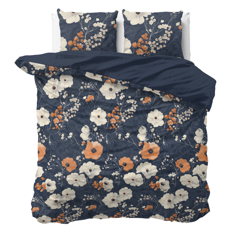 Dekbedovertrek Katoen - Flora - Eenpersoons (140x200 Cm) - Meerkleurig Katoen - - Sleeptime Pure - Dekbed-Discounter.nl
