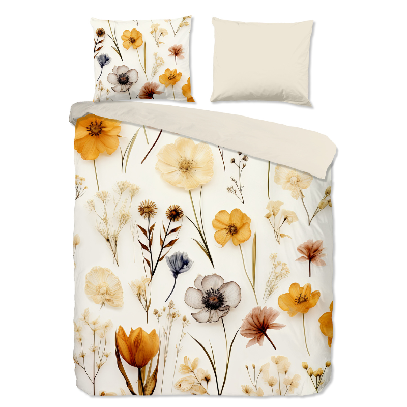 Dekbedovertrek Katoen - Lara - Tweepersoons (200x200 Cm) - Meerkleurig Katoen - Bloemen - Good Morning - Dekbed-Discounter.nl