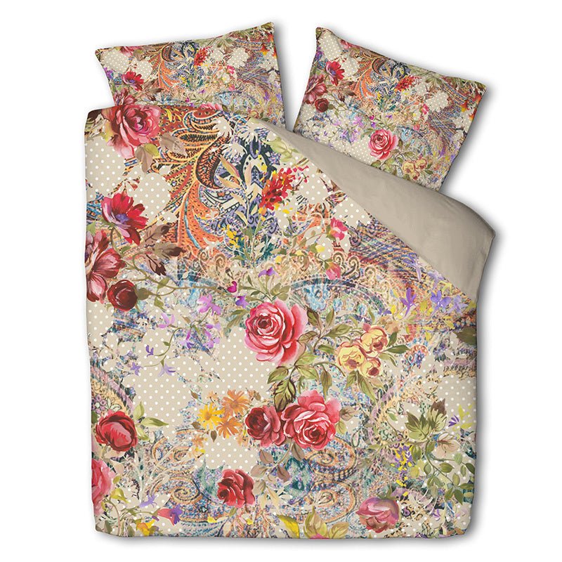 Dekbedovertrek Katoen - Lily - Lits-Jumeaux (240x240 Cm) - Meerkleurig & Roze Katoen - Bloemen & Natuur - Cloud Nine - Dekbed-Discounter.nl