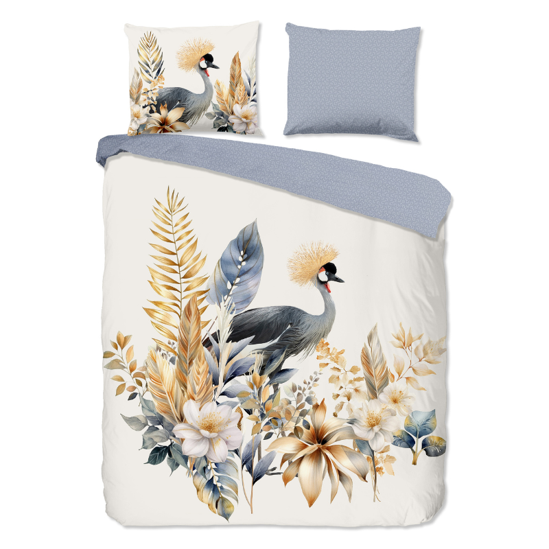 Dekbedovertrek Katoen - Loha - Eenpersoons (140x200 Cm) - Meerkleurig Katoen - Bloemen & Dieren - Good Morning - Dekbed-Discounter.nl
