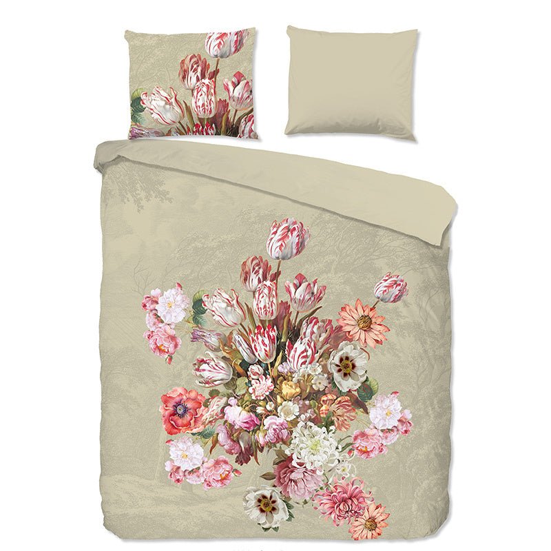 Dekbedovertrek Katoen - Miran - Eenpersoons (140x200 Cm) - Meerkleurig Katoen - Bloemen - Good Morning - Dekbed-Discounter.nl