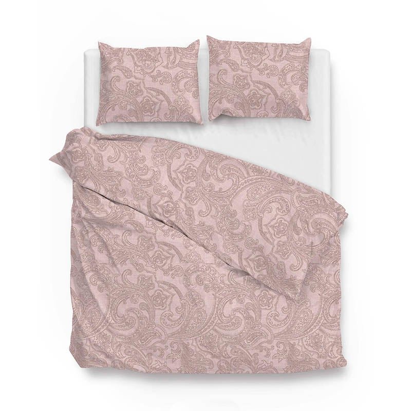 Dekbedovertrek Katoen - Paisley Di Lino - Shell Nude - Tweepersoons (200x200 Cm) - Roze Katoen-satijn - Patroon - Zo!Home - Dekbed-Discounter.nl