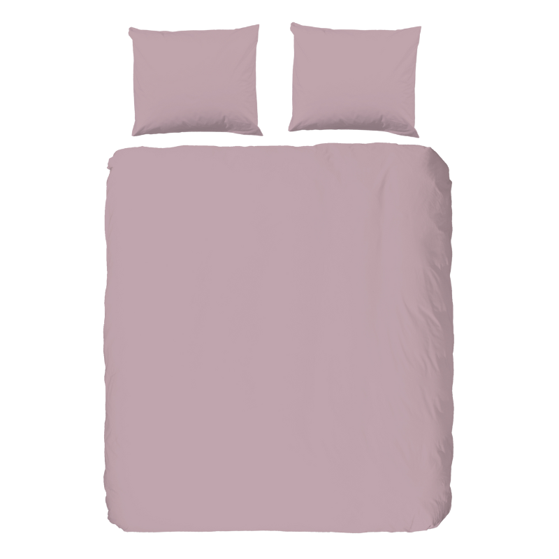 Dekbedovertrek Katoen-Percale - Roze - Eenpersoons (140x200 Cm) - Roze Katoen Percale Katoen - Effen - Good Morning - Dekbed-Discounter.nl