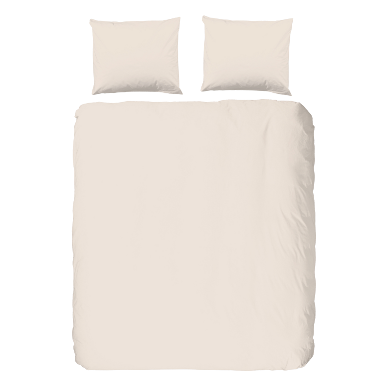 Dekbedovertrek Katoen-Percale - Zand - Eenpersoons (140x200 Cm) - Zand Katoen Percale Katoen - Effen - Good Morning - Dekbed-Discounter.nl