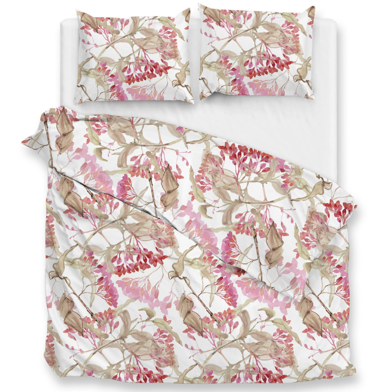 Dekbedovertrek Katoen-Satijn - Dario - Tweepersoons (200x200 Cm) - Wit Katoen-satijn - Bloemen - Zo!Home - Dekbed-Discounter.nl
