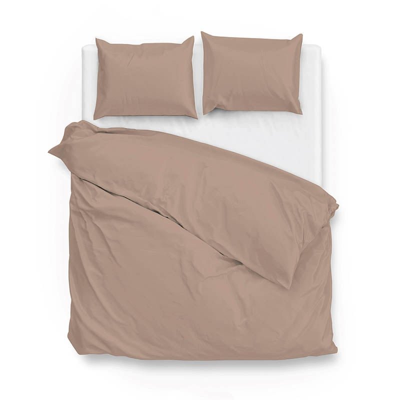 Dekbedovertrek Katoen-Satijn - Satinado - Praline Brown - Lits-Jumeaux XL (260x200 Cm) - Bruin Katoen-satijn - Effen - Zo!Home - Dekbed-Discounter.nl