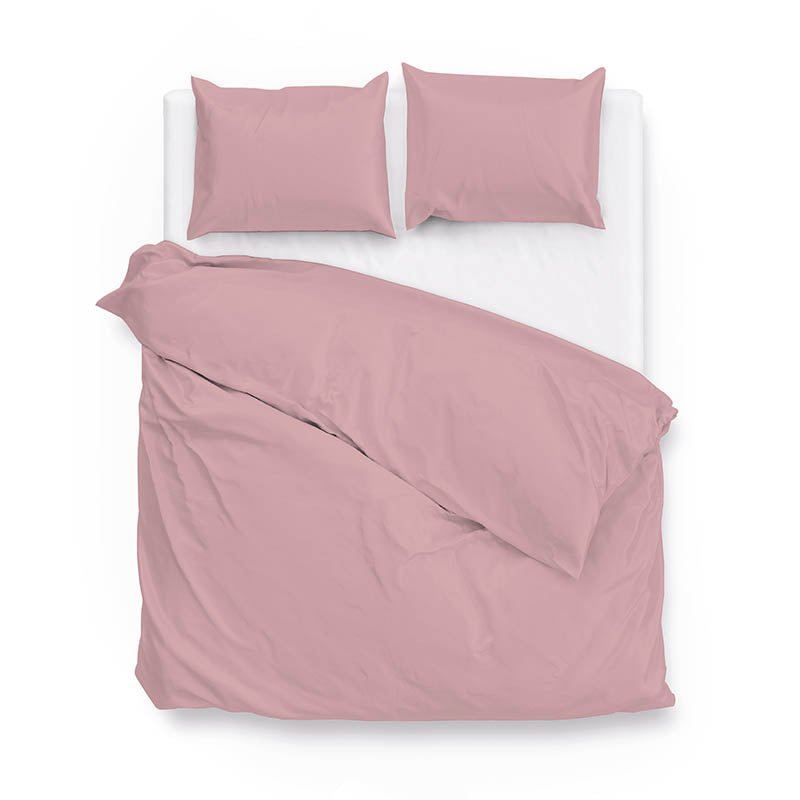 Dekbedovertrek Katoen-Satijn - Satinado - Shady Pink - Lits-Jumeaux (240x220 Cm) - Roze Katoen-satijn - Effen - Zo!Home - Dekbed-Discounter.nl