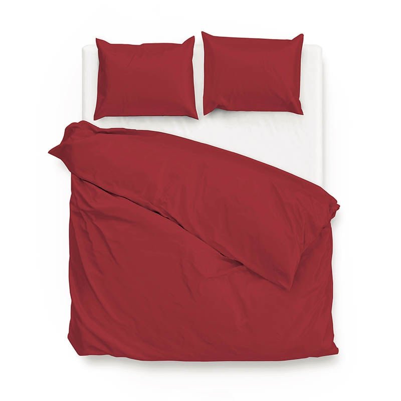 Dekbedovertrek Katoen-Satijn - Satinado - Spicy Red - Tweepersoons (200x200 Cm) - Bruin Katoen-satijn - Effen - Zo!Home - Dekbed-Discounter.nl