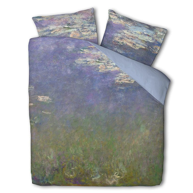 Dekbedovertrek Katoen-Satijn - Waterlelies - De Art Collectie - Tweepersoons (200x200 Cm) - Meerkleurig & Groen & Blauw Katoen-satijn Katoen - Natuur - Dekbed-Discounter.nl