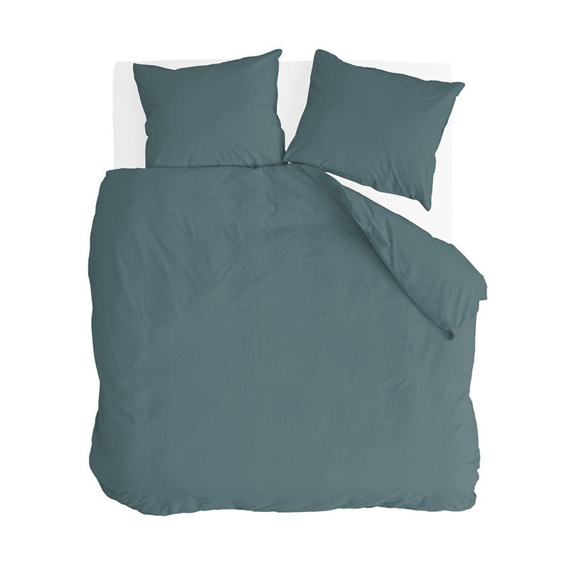 Dekbedovertrek Katoen - Sleep Softly - Groen - Lits-Jumeaux (240x220 Cm) - Groen Katoen - Effen - Byrklund - Dekbed-Discounter.nl