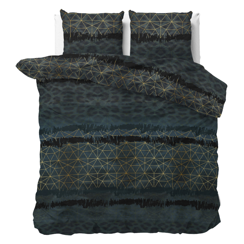 Dekbedovertrek - Leopard Deco - Eenpersoons (140x200 Cm) - Wit Microvezel - - Sleeptime Classy - Dekbed-Discounter.nl
