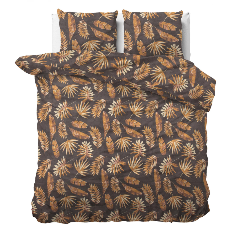 Dekbedovertrek Louisa - Eenpersoons (140x200 Cm) - Oranje Polyester-katoen - Patroon - Sleeptime Elegance - Dekbed-Discounter.nl