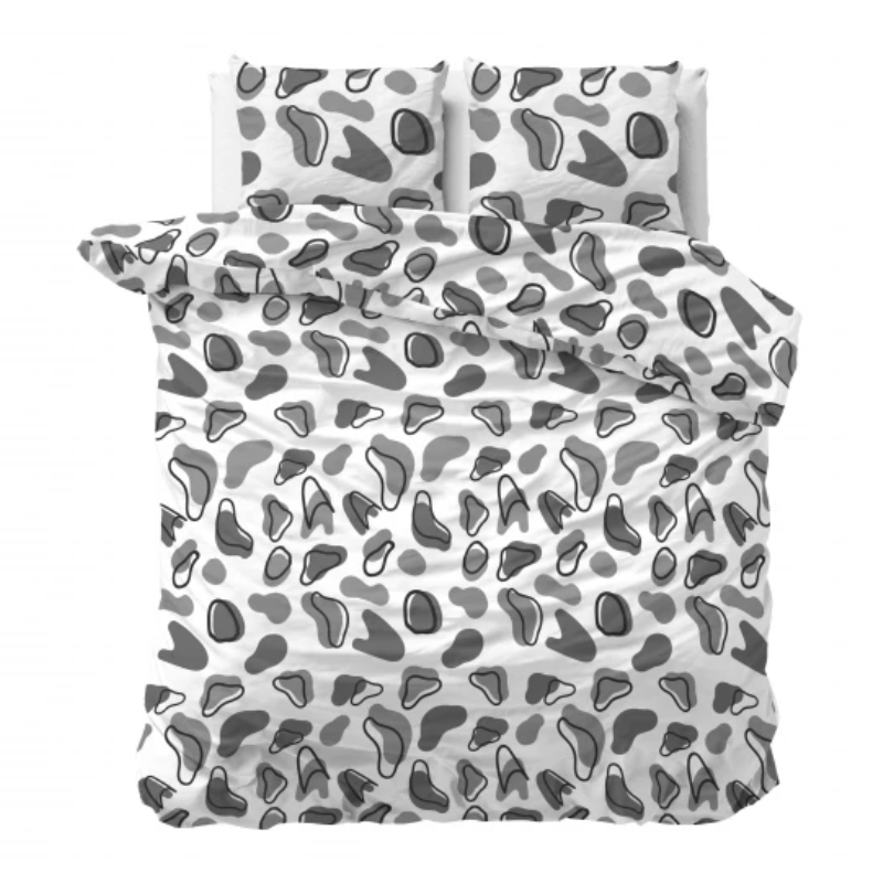 Dekbedovertrek - Lova - Tweepersoons (200x200 Cm) - Wit Microvezel - - Sleeptime Classy - Dekbed-Discounter.nl