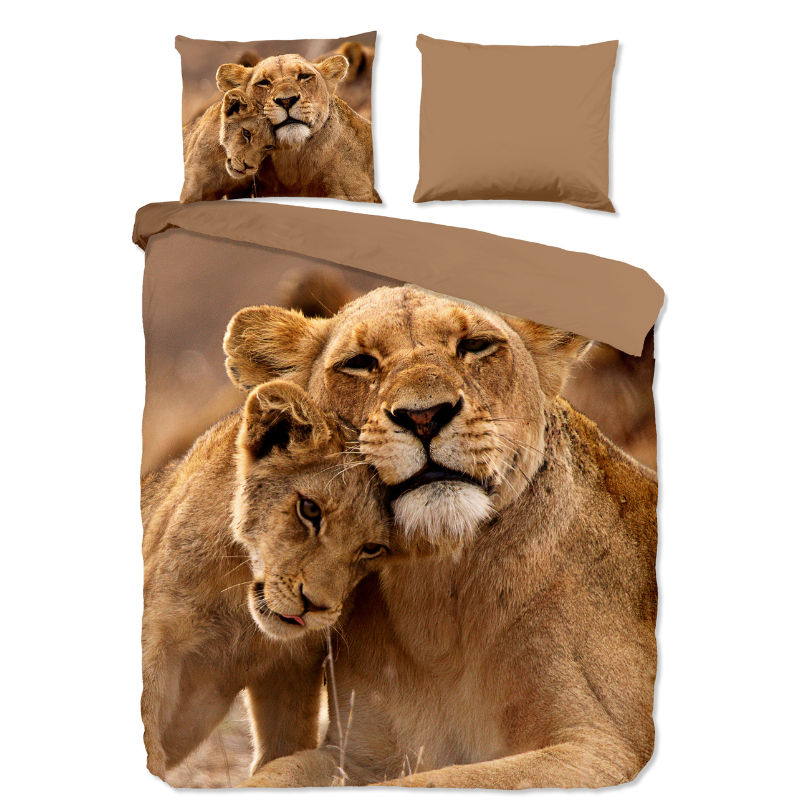 Dekbedovertrek Lovely - Lits-Jumeaux (240x220 Cm) - Zand Microvezel - Dieren - Pure - Dekbed-Discounter.nl