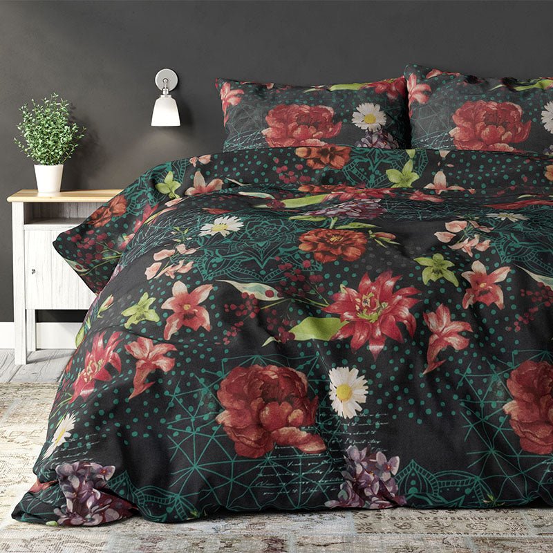 Dekbedovertrek Lucian - Tweepersoons (200x200 Cm) - Meerkleurig & Zwart Polyester-katoen - - Sleeptime Elegance - Dekbed-Discounter.nl