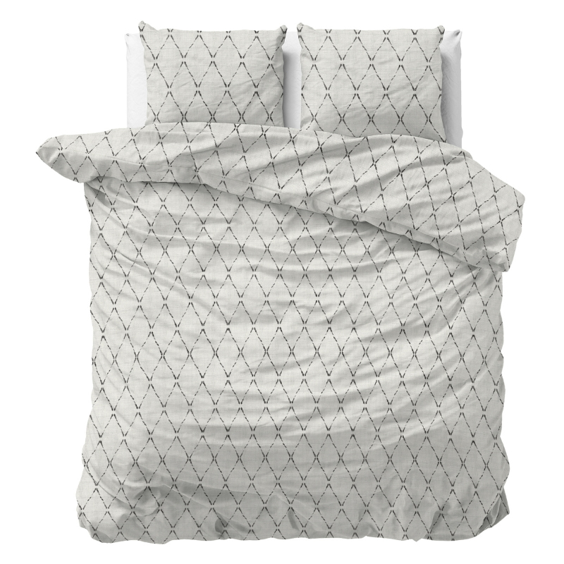 Dekbedovertrek - Luka - Tweepersoons (200x200 Cm) - Groen Polyester-katoen - Ruiten - Sleeptime Classy - Dekbed-Discounter.nl