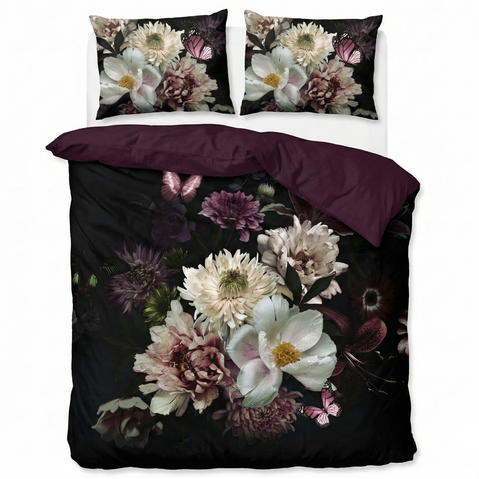 Dekbedovertrek Marleen - Tweepersoons (200x200 Cm) - Meerkleurig Microvezel - Bloemen - Pure - Dekbed-Discounter.nl