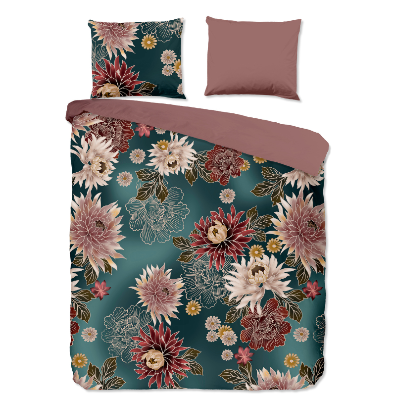 Dekbedovertrek May - Eenpersoons (140x200 Cm) - Roze & Meerkleurig Microvezel - Natuur & Bloemen - Pure - Dekbed-Discounter.nl
