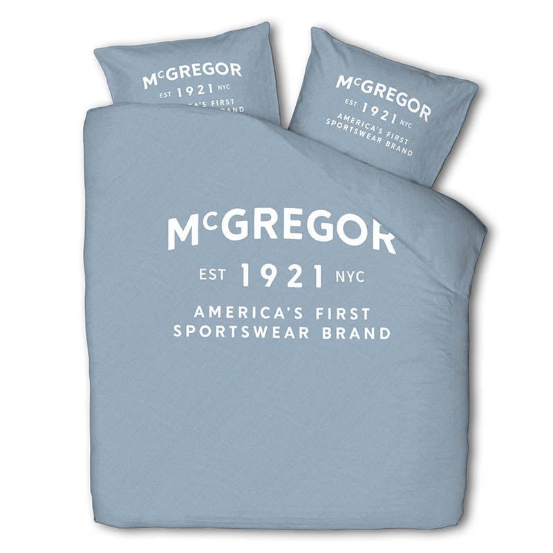 Dekbedovertrek McGregor - Katoen - Boston - Lichtblauw - Lits-Jumeaux (240x220 Cm) - Blauw Katoen - Tekst & Hotel Luxe - McGregor - Dekbed-Discounter.nl