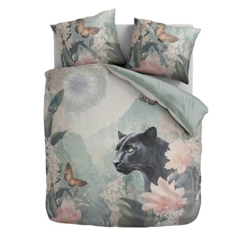 Dekbedovertrek - Panthers Bloom - Lits-Jumeaux (240x220 Cm) - Meerkleurig Microvezel - - Zydante - Dekbed-Discounter.nl
