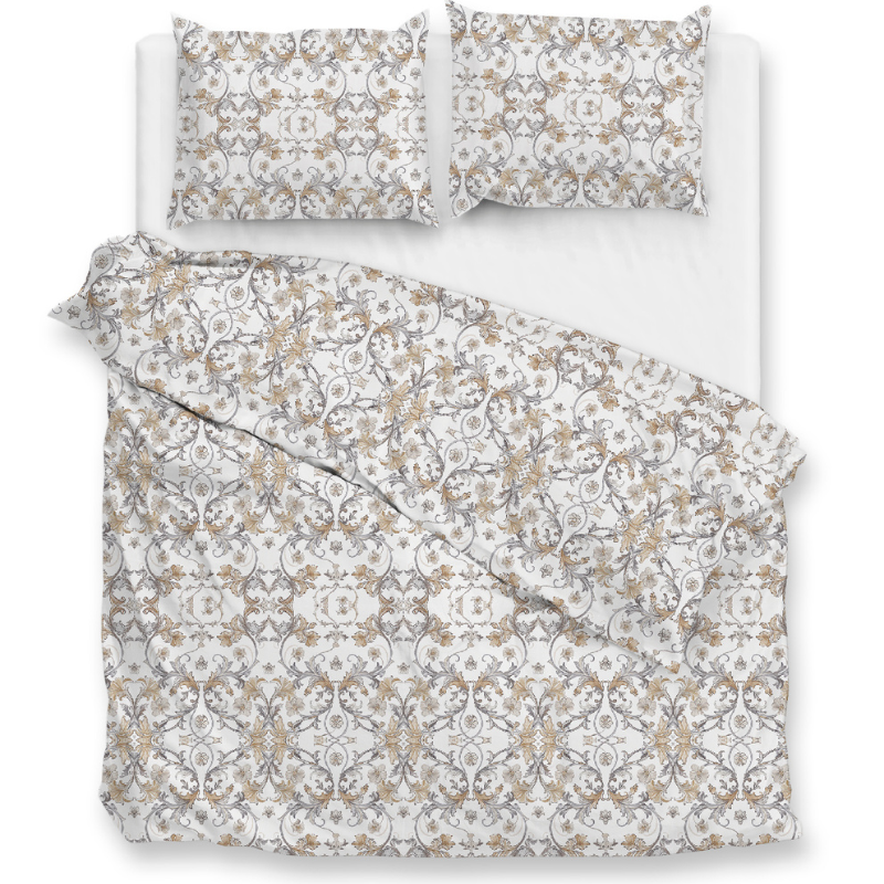 Dekbedovertrek Percale Katoen - Fausto - Eenpersoons (140x200 Cm) - Grijs Katoen - - Zo!Home - Dekbed-Discounter.nl