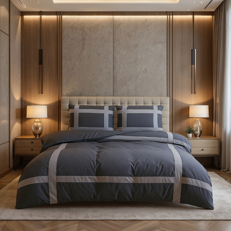 Dekbedovertrek Percale-Katoen - Hotel Alberto - Antraciet Grijs - Eenpersoons (140x200 Cm) - Antraciet & Grijs Percale Katoen Katoen - Hotel Luxe - - Dekbed-Discounter.nl