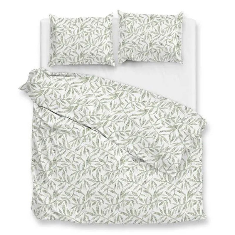 Dekbedovertrek Percale-Katoen - Ramoscello - Groen - Eenpersoons (140x200 Cm) - Groen Percale Katoen - Natuur - Zo!Home - Dekbed-Discounter.nl