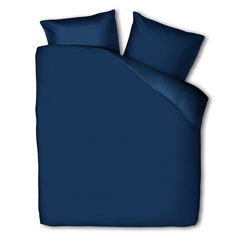 Dekbedovertrek Percale-Katoen - Uni - Navy - Lits-Jumeaux (240x220 Cm) - Navy Percale Katoen Katoen - Effen - Presence - Dekbed-Discounter.nl