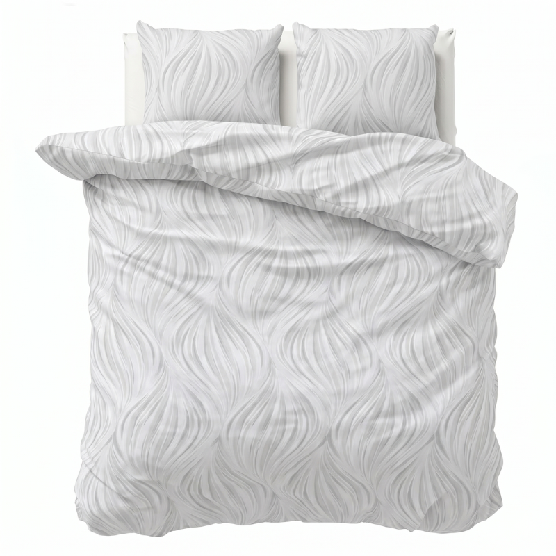 Dekbedovertrek Percale Katoen - Wave Whisper - Lits-Jumeaux (240x220 Cm) - Blauw Percale Katoen - Effen - Presence - Dekbed-Discounter.nl