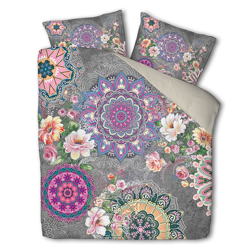 Dekbedovertrek Playful Paradise - Lits-Jumeaux (240x220 Cm) - Meerkleurig Polyester-katoen - Natuur & Bloemen - Luna Bedding - Dekbed-Discounter.nl