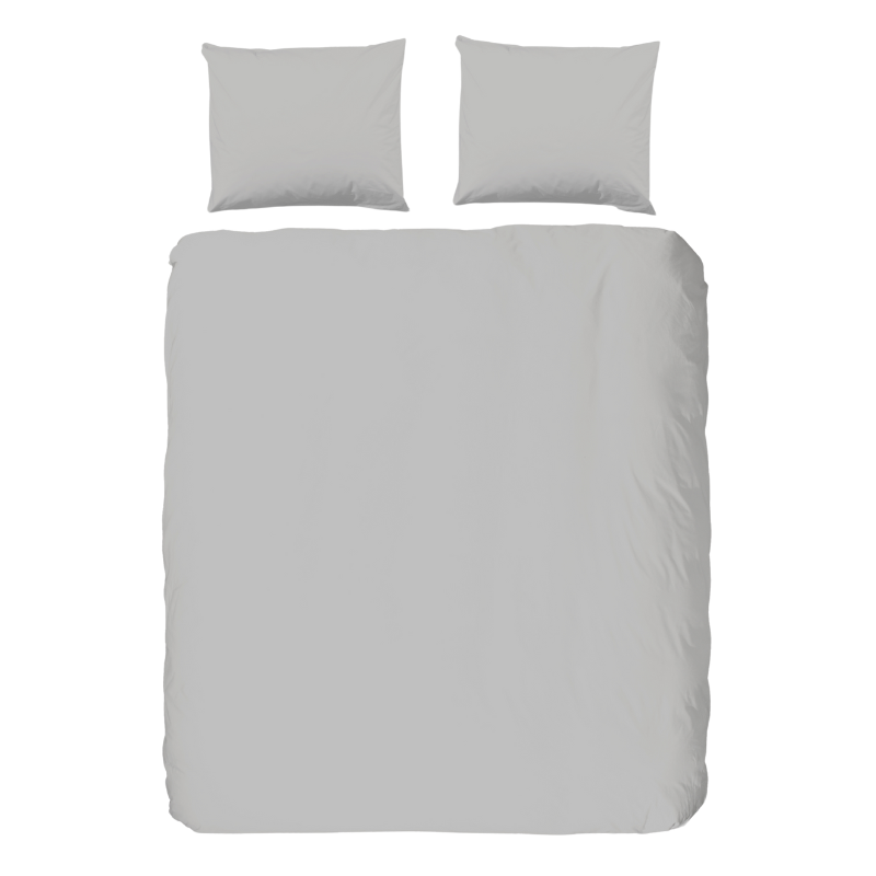 Dekbedovertrek Pure Uni - Grijs - Lits-Jumeaux (240x220 Cm) - Grijs Microvezel - Effen - Pure - Dekbed-Discounter.nl