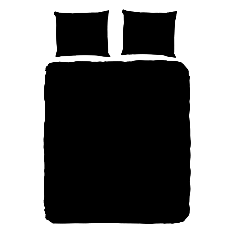 Dekbedovertrek Pure Uni - Zwart - Eenpersoons (140x200 Cm) - Zwart Microvezel - Effen - Pure - Dekbed-Discounter.nl