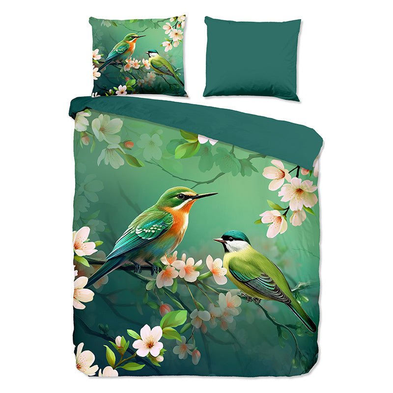 Dekbedovertrek Signi - Tweepersoons (200x200 Cm) - Groen Microvezel - Dieren & Natuur - Pure - Dekbed-Discounter.nl