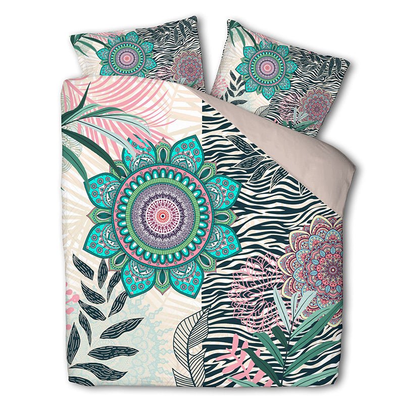 Dekbedovertrek Smiling Serenade - Tweepersoons (200x200 Cm) - Meerkleurig Polyester-katoen - Patroon - Luna Bedding - Dekbed-Discounter.nl
