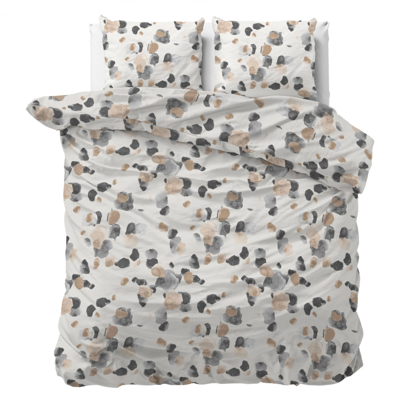 Dekbedovertrek - Spotty - Tweepersoons (200x200 Cm) - Wit Microvezel - - Sleeptime Classy - Dekbed-Discounter.nl